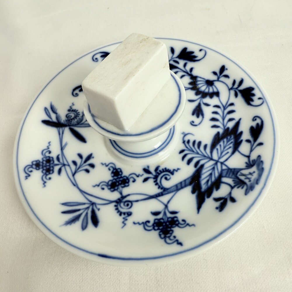 Antique Meissen Blue Onion Porcelain Matchbox Holder Traditional Germany - Picture 12 of 12